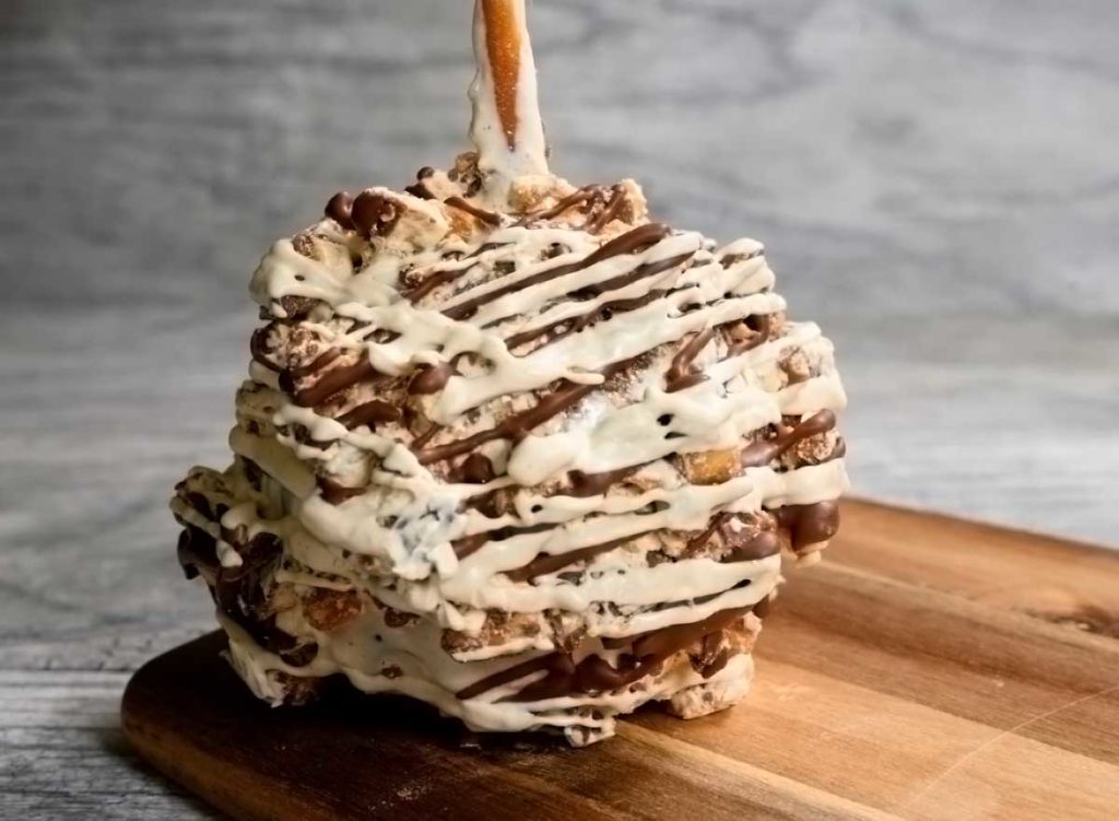 This Snickers Caramel Apple is an all-time Pete & Belle's favorite!
