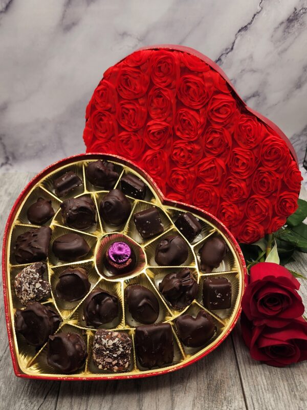 24 Piece All Dark Assorted Chocolate Heart Box
