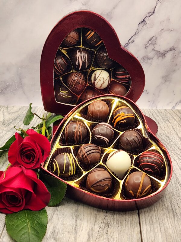 Large Chocolate Truffle Heart Box